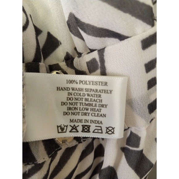 America And Beyond Womens Semi Sheer Grey/white Zebra Print Jumpsuit Small - Picture 15 of 16